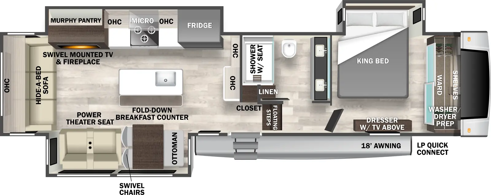 Cedar Creek 361RL Floorplan